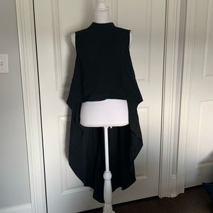 Black high low blouse